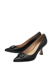 Lotus Black Leather Court Shoes - Image 2 of 4