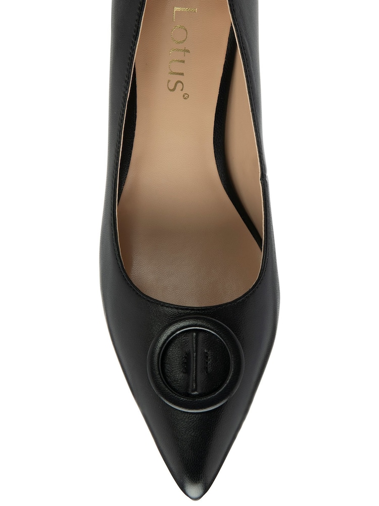 Lotus Black Leather Court Shoes - Image 4 of 4 Lotus Black Leather Court Shoes - Image 4 of 4