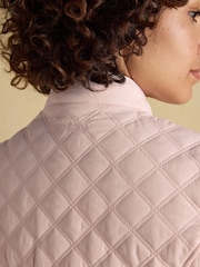 Joules Minx Light Pink Showerproof Diamond Quilted Gilet - Image 8 of 10
