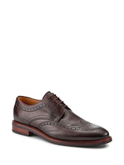 rjava - Jones Bootmaker Longwood Suede Derby gležnjar z luknjičastim vzorcem in vezalkami - Slika 3 iz 5
