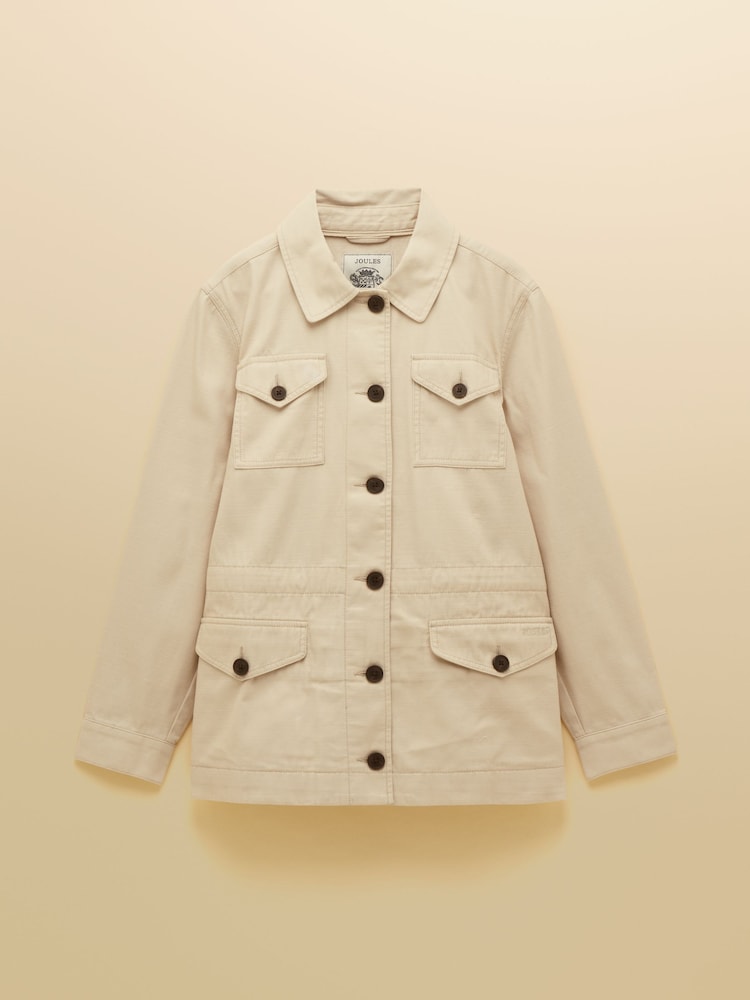 Joules Twyford Stone Lightweight Utility Jacket with Adjustable Waist - Image 11 of 11