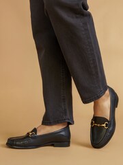 Jones Bootmaker Black Lorella Leather Heeled Loafers - Image 1 of 5