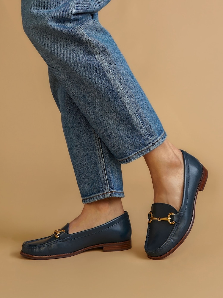 Jones Bootmaker Blue Lorella Wide-Fit Slip-On Shoes - Image 1 of 5 Jones Bootmaker Blue Lorella Wide-Fit Slip-On Shoes - Image 1 of 5