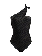 Linzi Green Talum Tie Detail One Shoulder Tummy Control Swimsuit - Image 3 of 4
