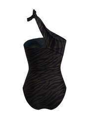 Linzi Green Talum Tie Detail One Shoulder Tummy Control Swimsuit - Image 4 of 4