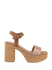 Hush Puppies Pandora Platform Brown Sandals - Imagen 1 de 4