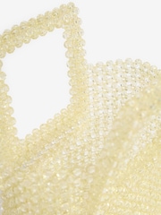 Lipsy Butter Yellow Beaded Top Handle Bag - Image 6 of 6