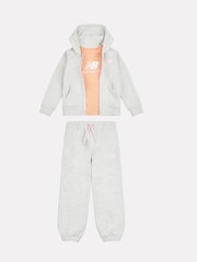 New Balance Grey Full Zip Hoodie Jacket and Joggers Set - Image 1 of 5