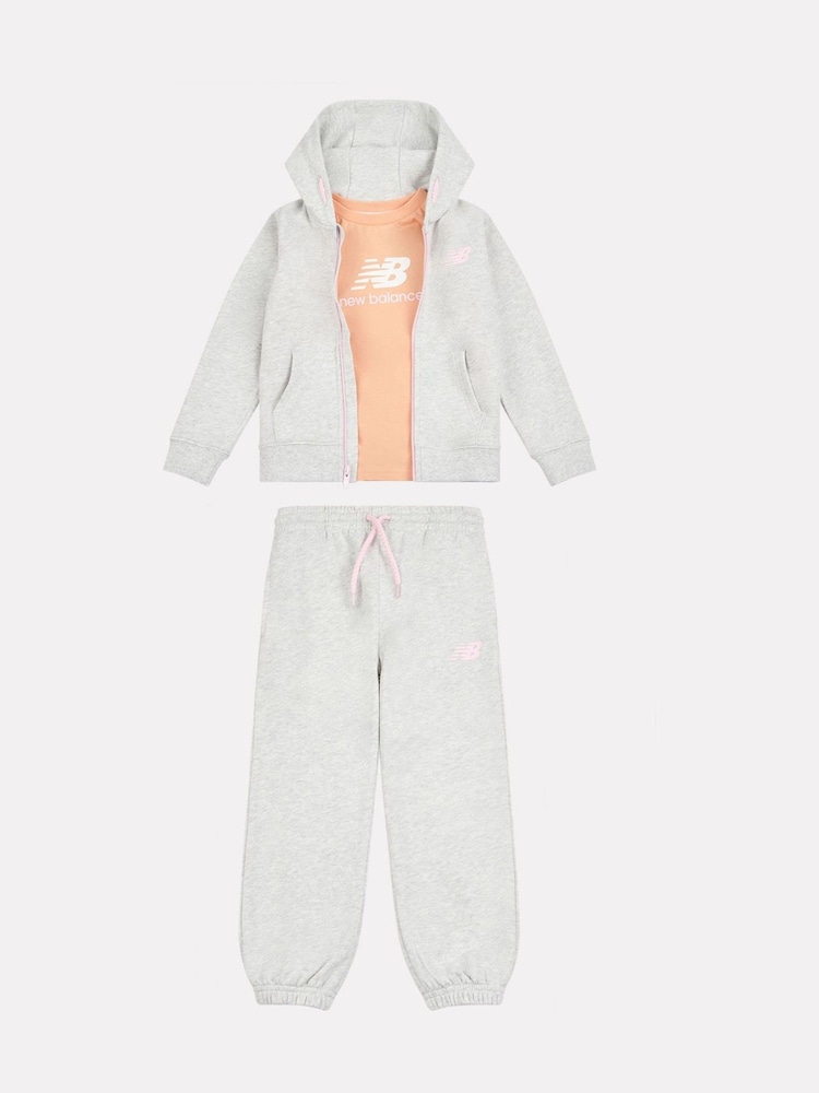 New Balance Grey Full Zip Hoodie Jacket and Joggers Set - Image 1 of 5 New Balance Grey Full Zip Hoodie Jacket and Joggers Set - Image 1 of 5