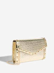 Lipsy Gold Weave Envelope Clutch Bag - Image 2 of 5