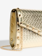 Lipsy Gold Weave Envelope Clutch Bag - Image 3 of 5