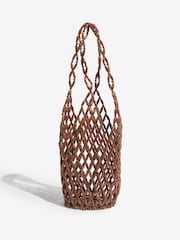 بني - Friends Like These Hand Beaded Tote Bag - Image 3 of 6