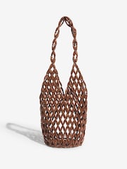 بني - Friends Like These Hand Beaded Tote Bag - Image 4 of 6