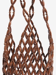 بني - Friends Like These Hand Beaded Tote Bag - Image 5 of 6