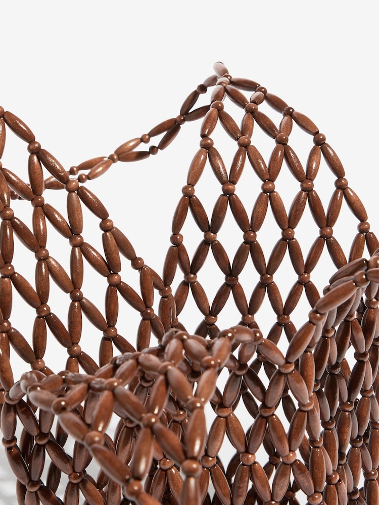 بني - Friends Like These Hand Beaded Tote Bag - Image 6 of 6