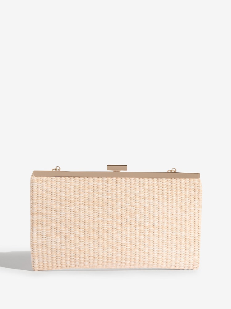 Friends Like These Natural Raffia Occasion Clutch Bag - Image 7 of 7 Friends Like These Natural Raffia Occasion Clutch Bag - Image 7 of 7