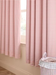 Jojo Maman Bébé Pink Gingham Blackout Lined Curtains - Image 4 of 5