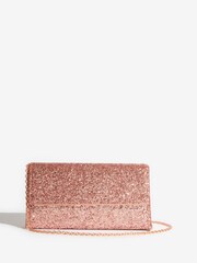 Friends Like These Rose Gold Glitter Small Foldover Clutch Bag - Image 1 of 5