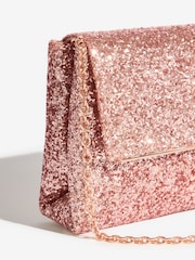 Friends Like These Rose Gold Glitter Small Foldover Clutch Bag - Image 6 of 7