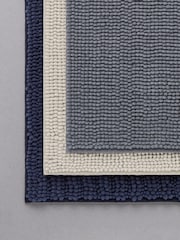 The Set 3 Pack Navy/White Textured Bobble Bath Mats - Image 1 of 6