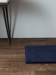 The Set 3 Pack Navy/White Textured Bobble Bath Mats - Image 5 of 6