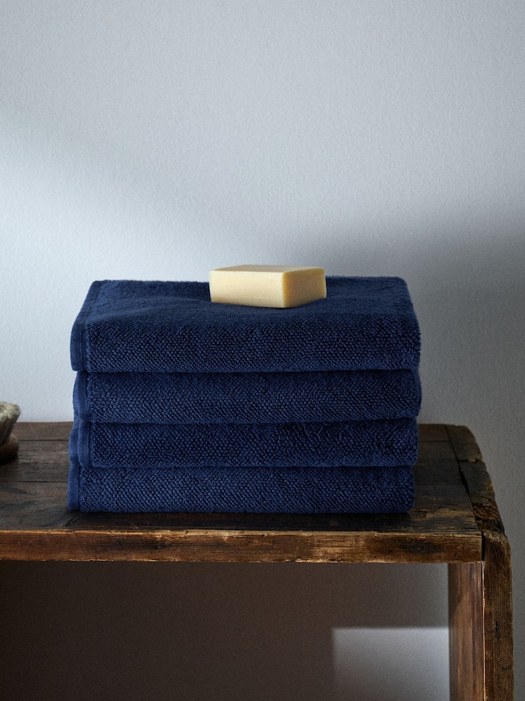 The Set Navy Blue Set of 4 Popcorn Texture Towels - Image 1 of 4