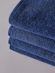 The Set Navy Blue Set of 4 Popcorn Texture Towels - Image 4 of 4