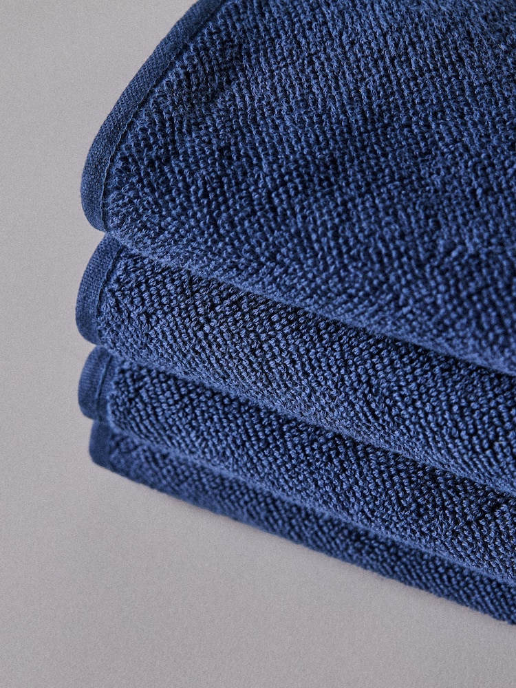 The Set Navy Blue Set of 4 Popcorn Texture Towels - Image 4 of 4