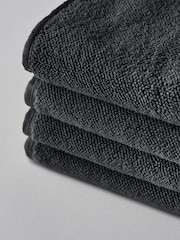 The Set Charcoal Grey Set of 4 Popcorn Texture Towels - Image 3 of 4