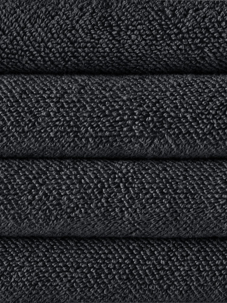 The Set Charcoal Grey Set of 4 Popcorn Texture Towels - Image 4 of 4