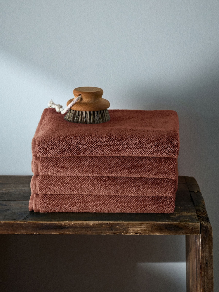 The Set Rust Set of 4 Popcorn Texture Towels - Image 1 of 4