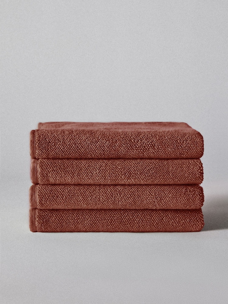 The Set Rust Set of 4 Popcorn Texture Towels - Image 2 of 4