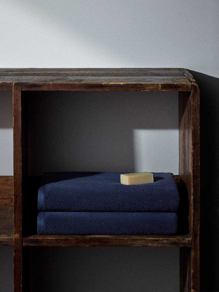 The Set Navy Blue Set of 2 Popcorn Texture Towels - Image 1 of 6