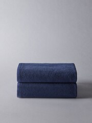The Set Navy Blue Set of 2 Popcorn Texture Towels - Image 4 of 6