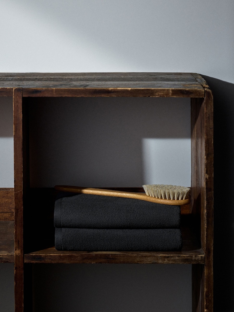 The Set Charcoal Grey Set of 2 Popcorn Texture Towels - Image 2 of 6