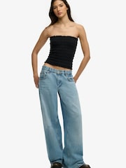 Superdry Black Smocked Jersey Bandeau Top - Image 5 of 7