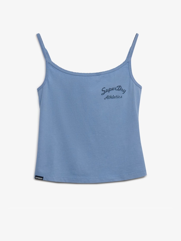 Superdry Blue Athletic Essential Graphic Cami - Image 1 of 2