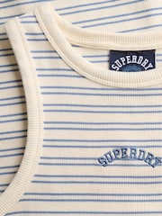 Superdry Cream/Navy Ecru Stripe Racer Vest Top - Image 7 of 7