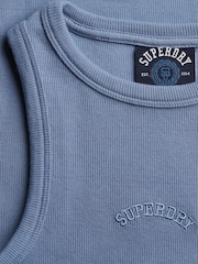 Azul - Camiseta sin mangas básica con espalda de nadador y logo de Superdry - Imagen 7 de 7