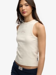 Creme - Superdry Essential Logo Racer Trägertop - Bild 3 von 7