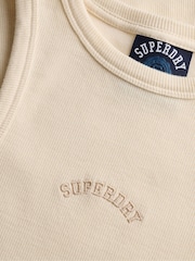 Creme - Superdry Essential Logo Racer Trägertop - Bild 7 von 7