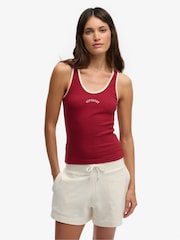 Superdry Red Essential Logo Scoop Vest Top - Image 1 of 6