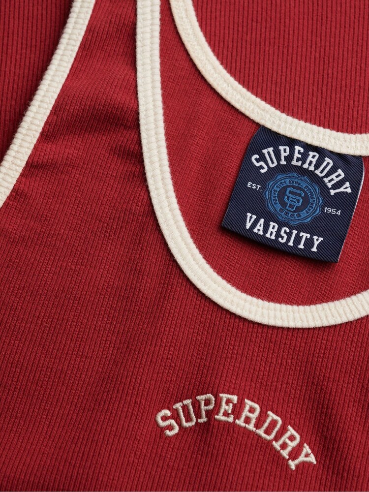 Superdry Red Essential Logo Scoop Vest Top - Image 6 of 6 Superdry Red Essential Logo Scoop Vest Top - Image 6 of 6