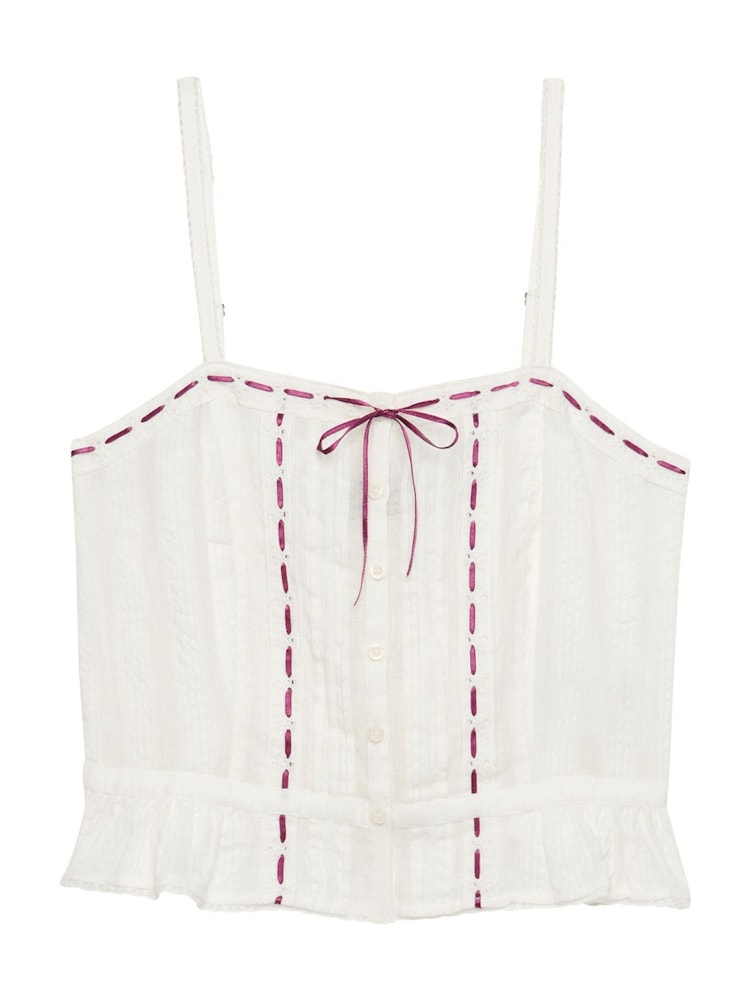 ホワイト - Superdry レース キャミトップス - 画像 1 / 3