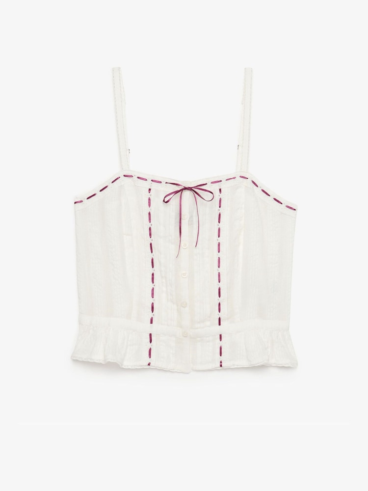 ホワイト - Superdry レース キャミトップス - 画像 2 / 3