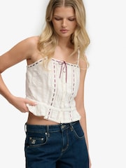 Superdry White Lace Cami Top - Image 4 of 7