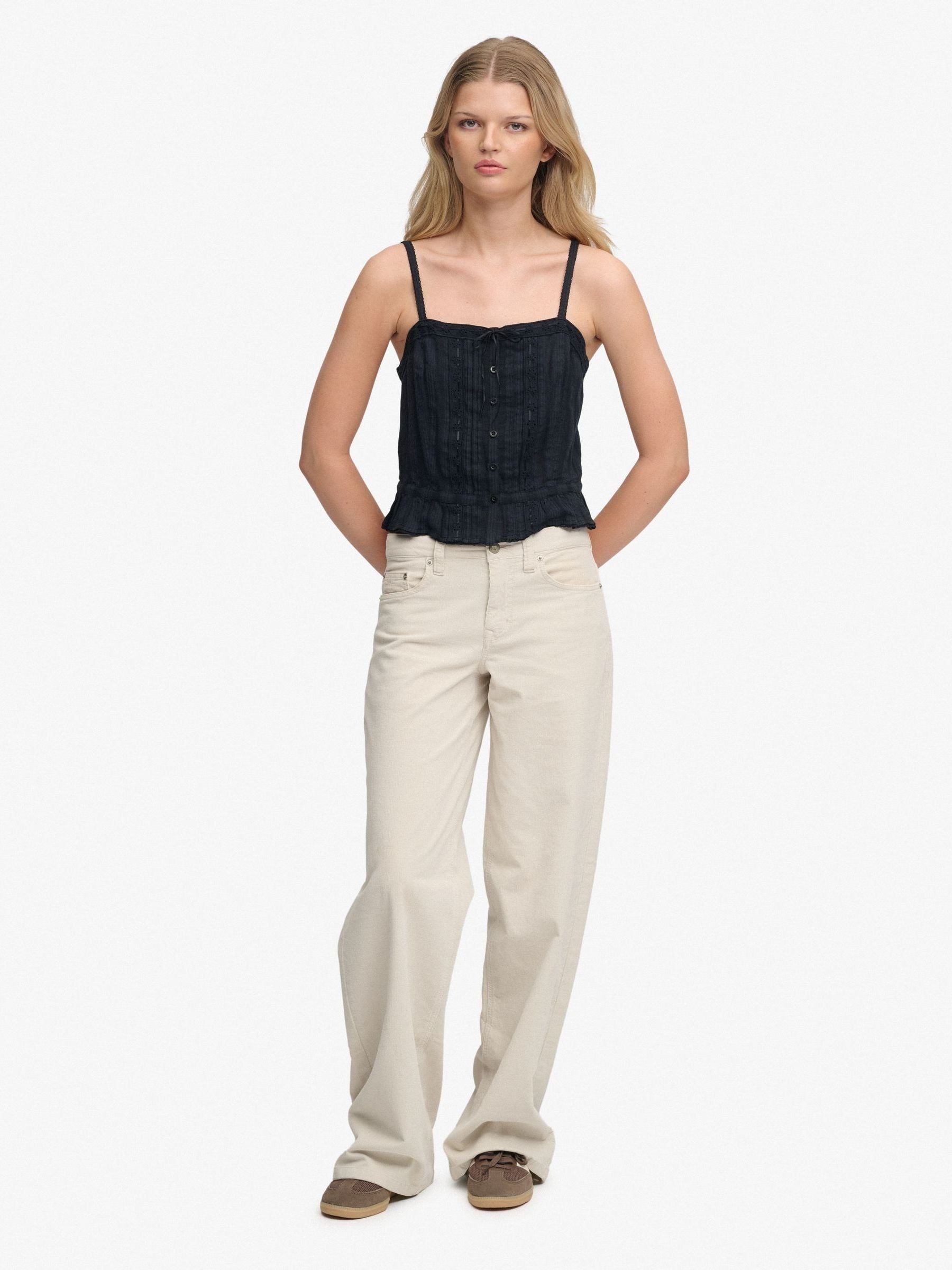 Buy Superdry Navy Lace Cami Top from Next Romania