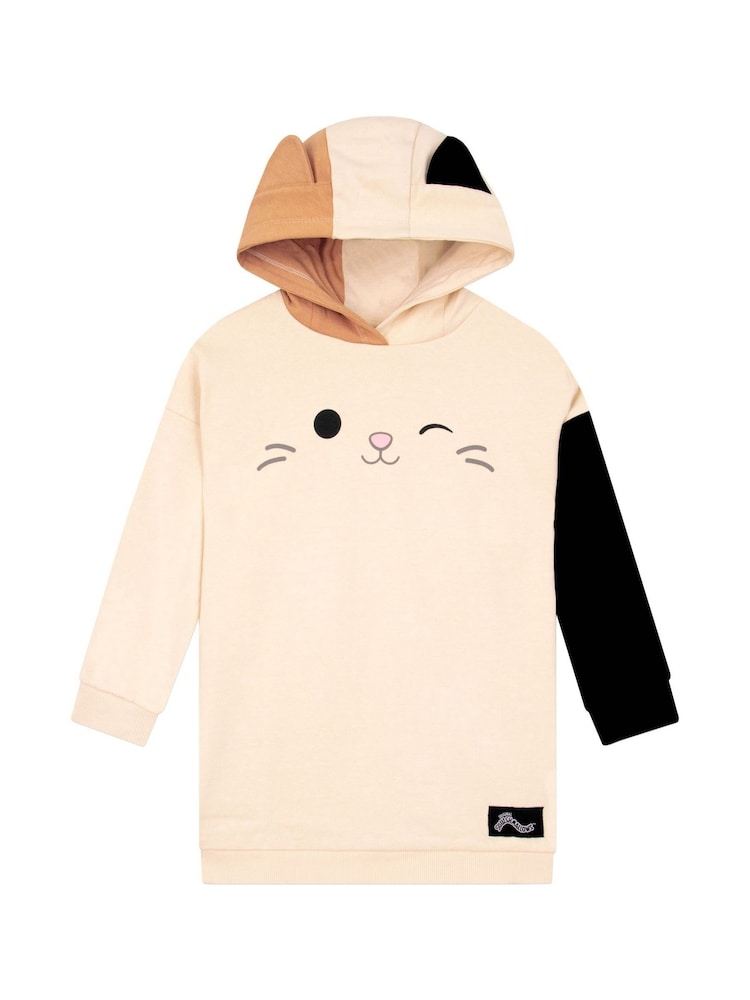 Character Cream Squishmallows Cam The Cat Longline Hoodie 3D Ears - Image 1 of 12