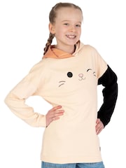 Character Cream Squishmallows Cam The Cat Longline Hoodie 3D Ears - Image 12 of 12