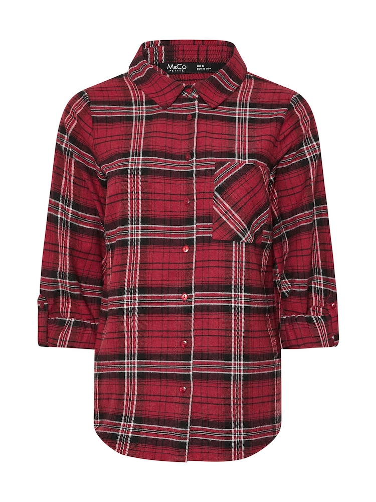 M&Co Red Petite Check Shirt - Image 5 of 5